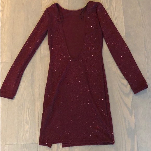 Sexy  Backless Metallic sparkle midi dress - Picture 3 of 6